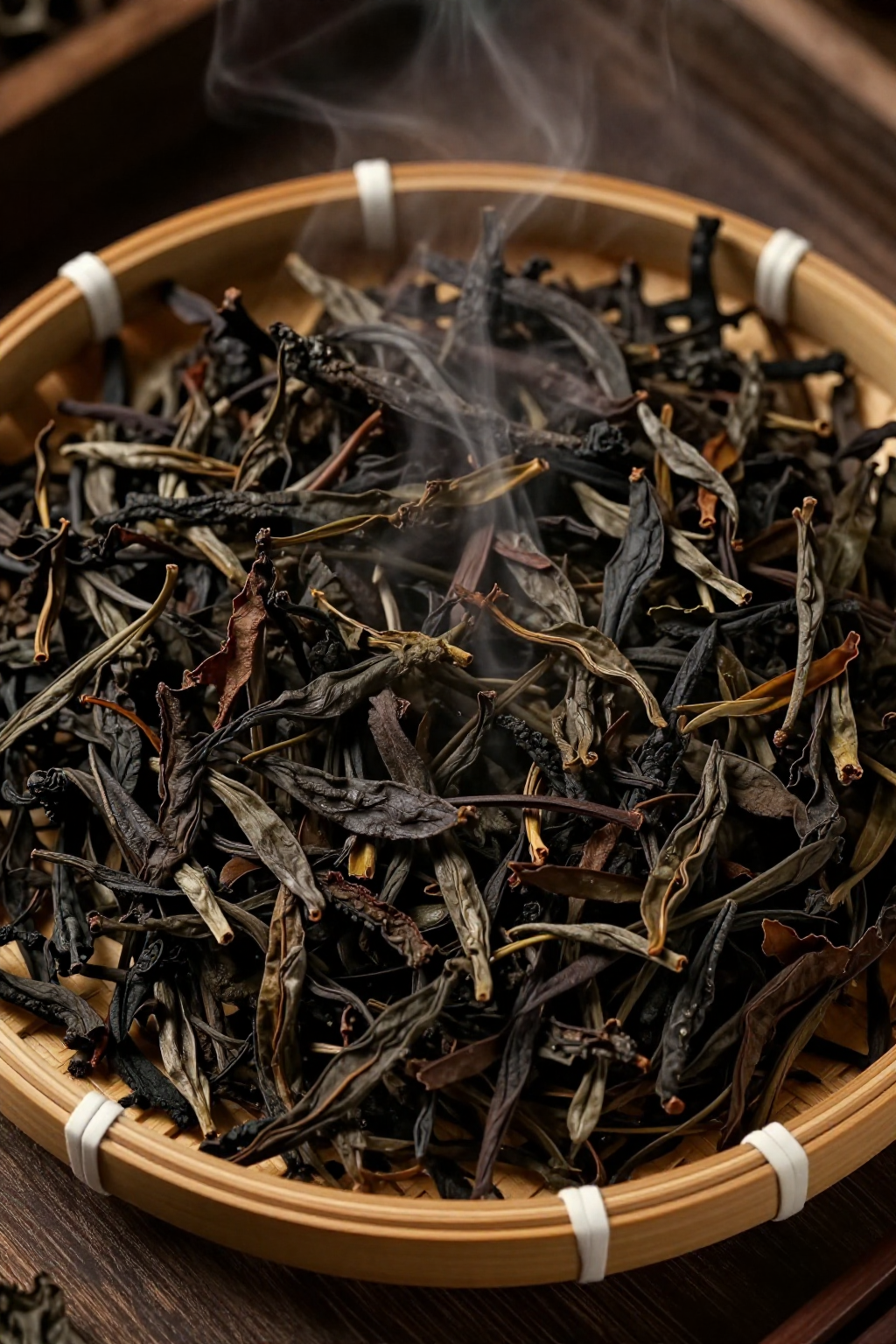 炭焙房里的焙笼与茶叶