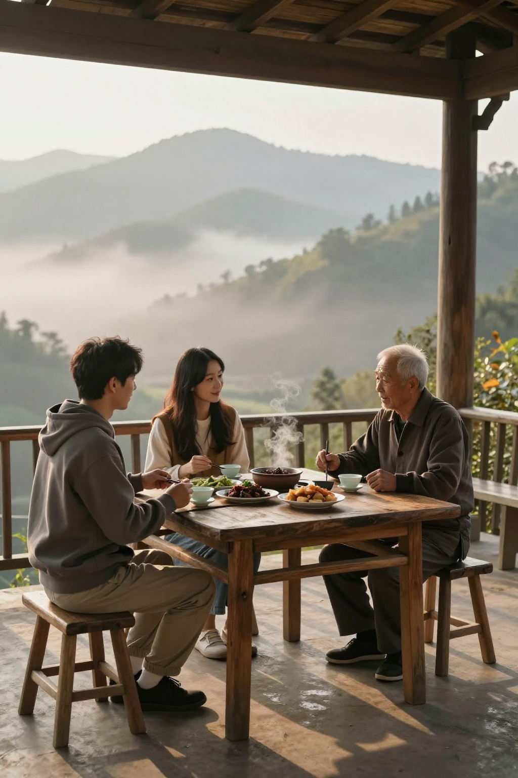 中午茶寮远眺凤凰山