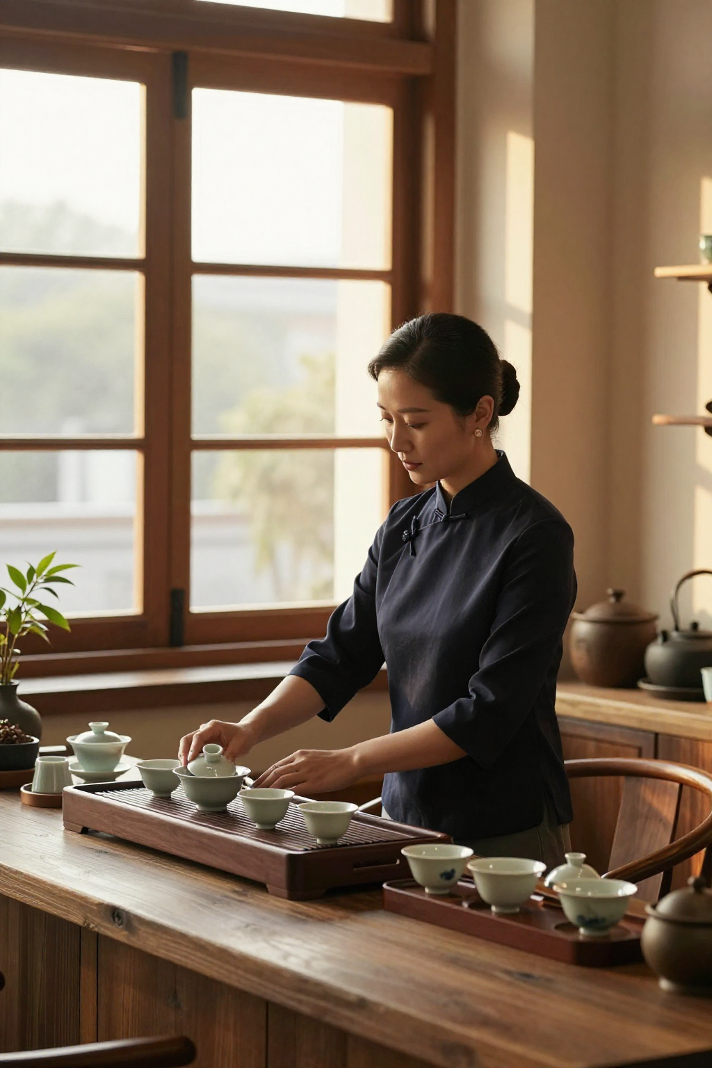 黄昏阿凤姐茶店收杯茶香弥漫