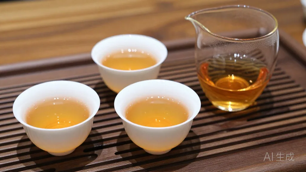 三杯茶汤,透亮如琥珀