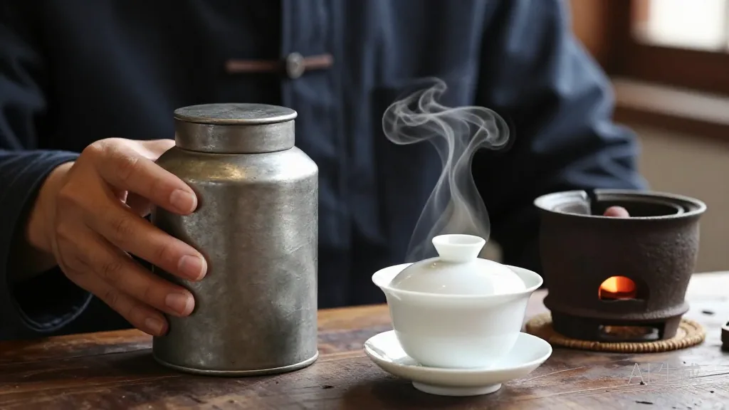 柜子最里层的老锡罐,一泡八年老丛