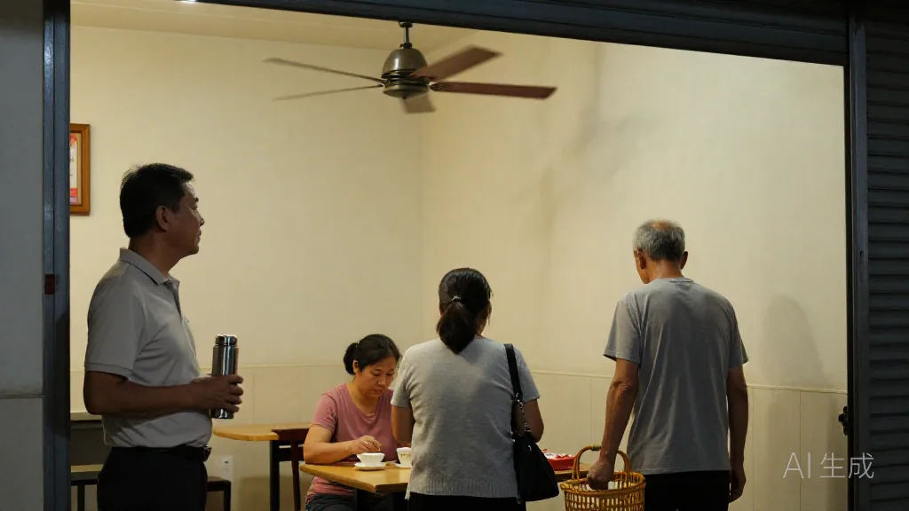 傍晚,陈老板抱着保温杯进来